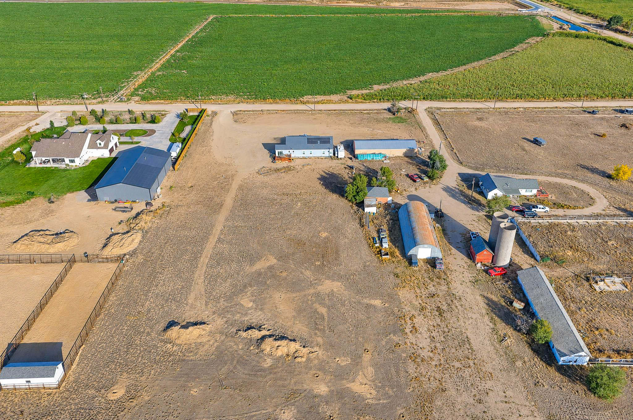 Acreage Aerial — custom 2023 ranch home on 4 acres in Platteville, Colorado