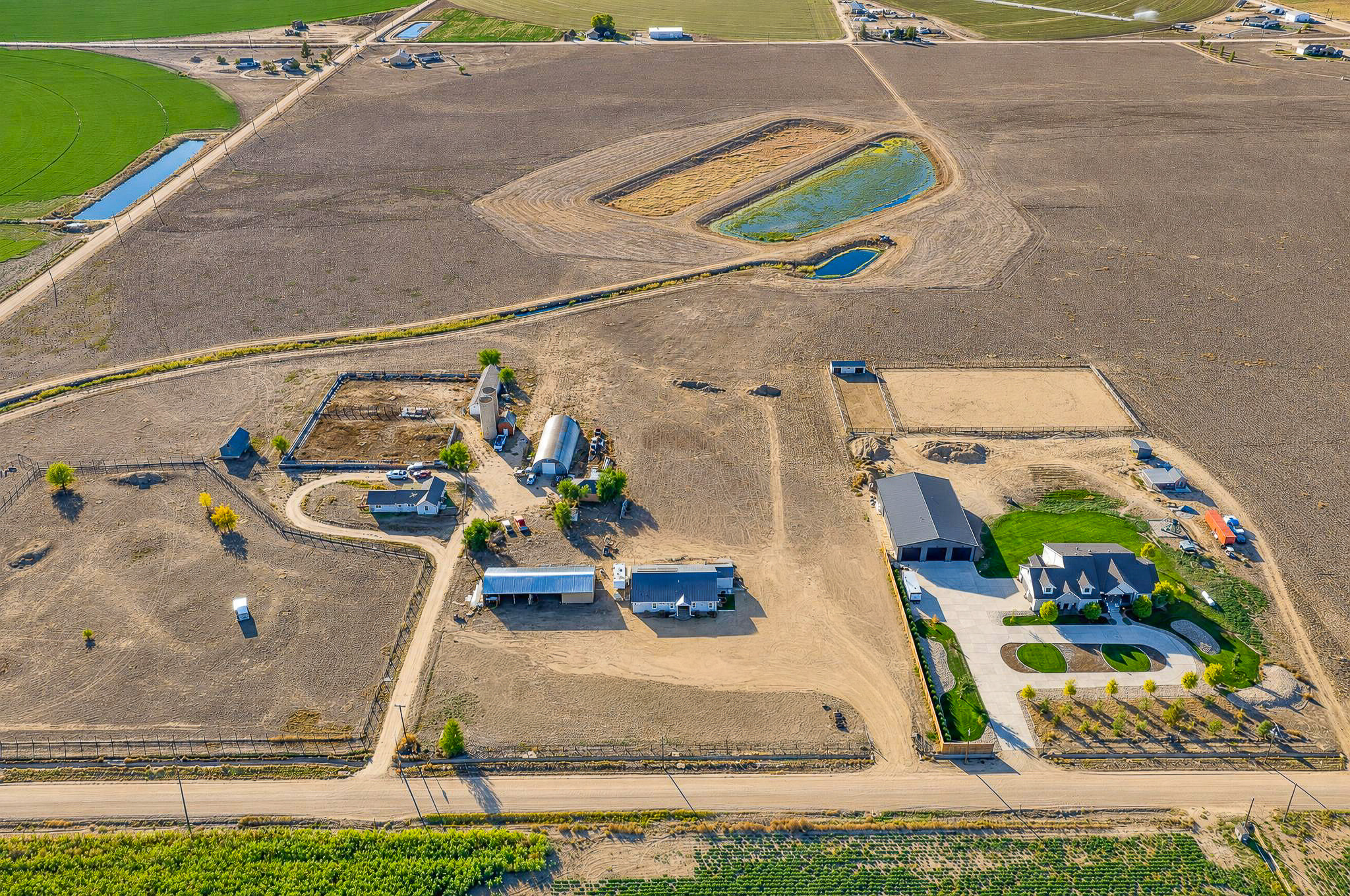 Aerial — Parcel Outline — custom 2023 ranch home on 4 acres in Platteville, Colorado