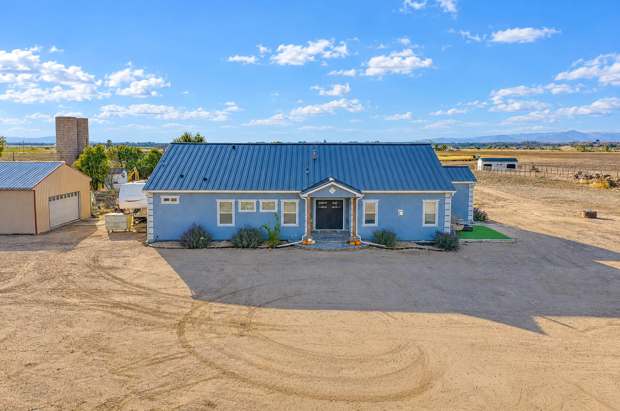 Front Exterior — custom 2023 ranch home on 4 acres in Platteville, Colorado