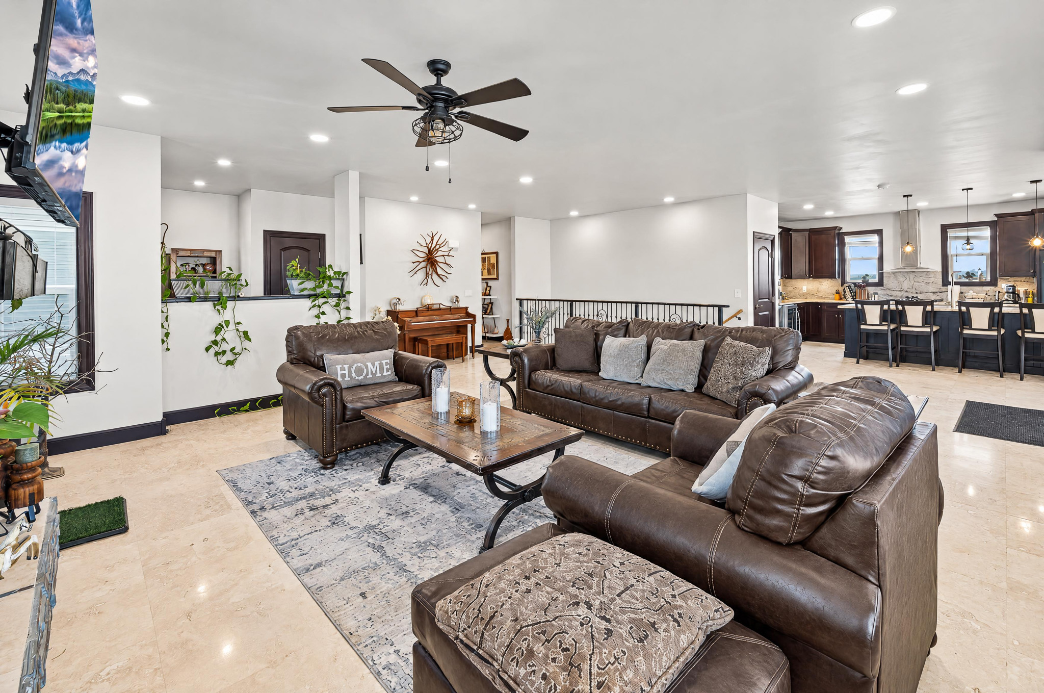 Great Room + Kitchen — custom 2023 ranch home on 4 acres in Platteville, Colorado