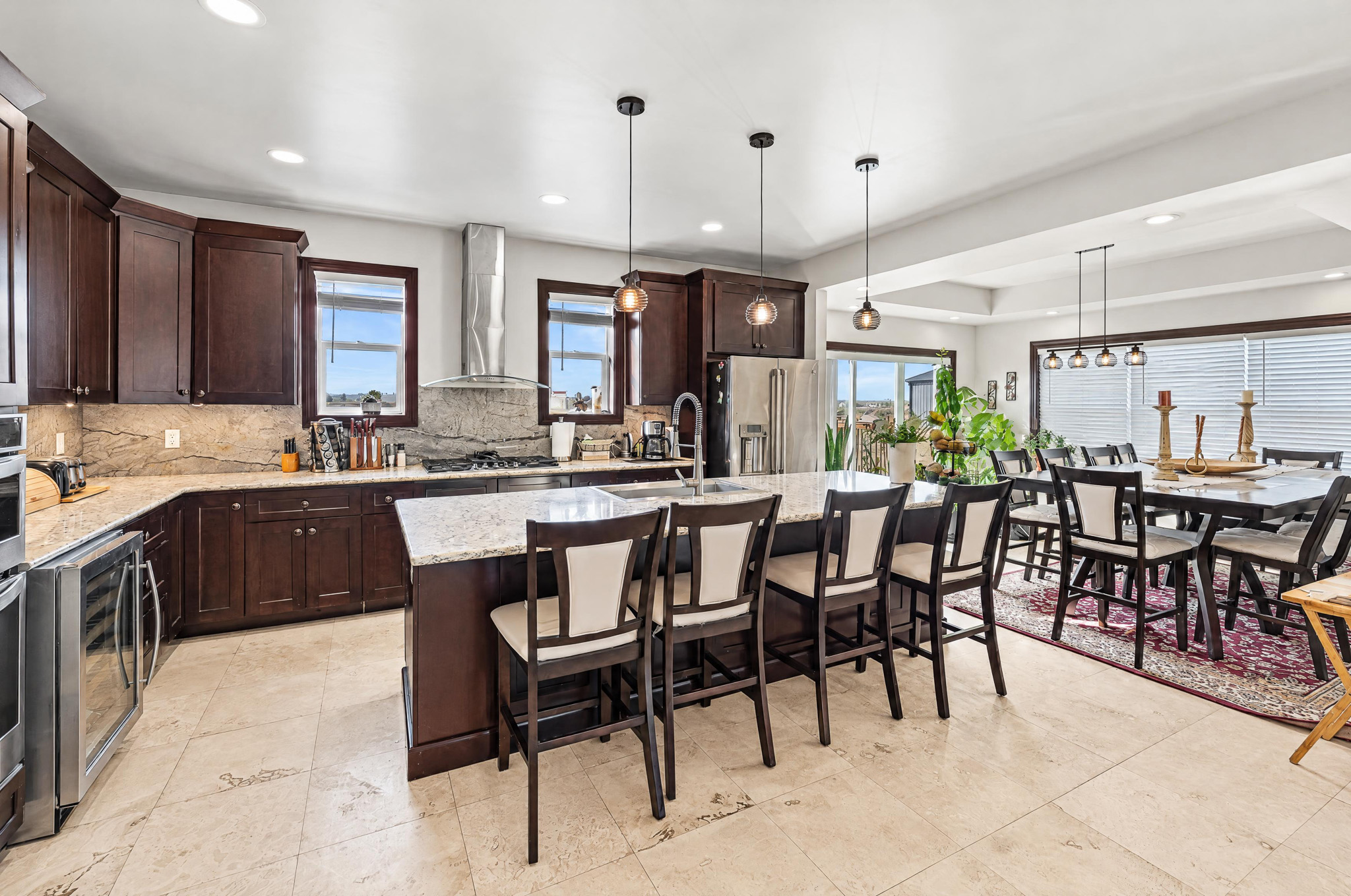 Kitchen + Dining — custom 2023 ranch home on 4 acres in Platteville, Colorado