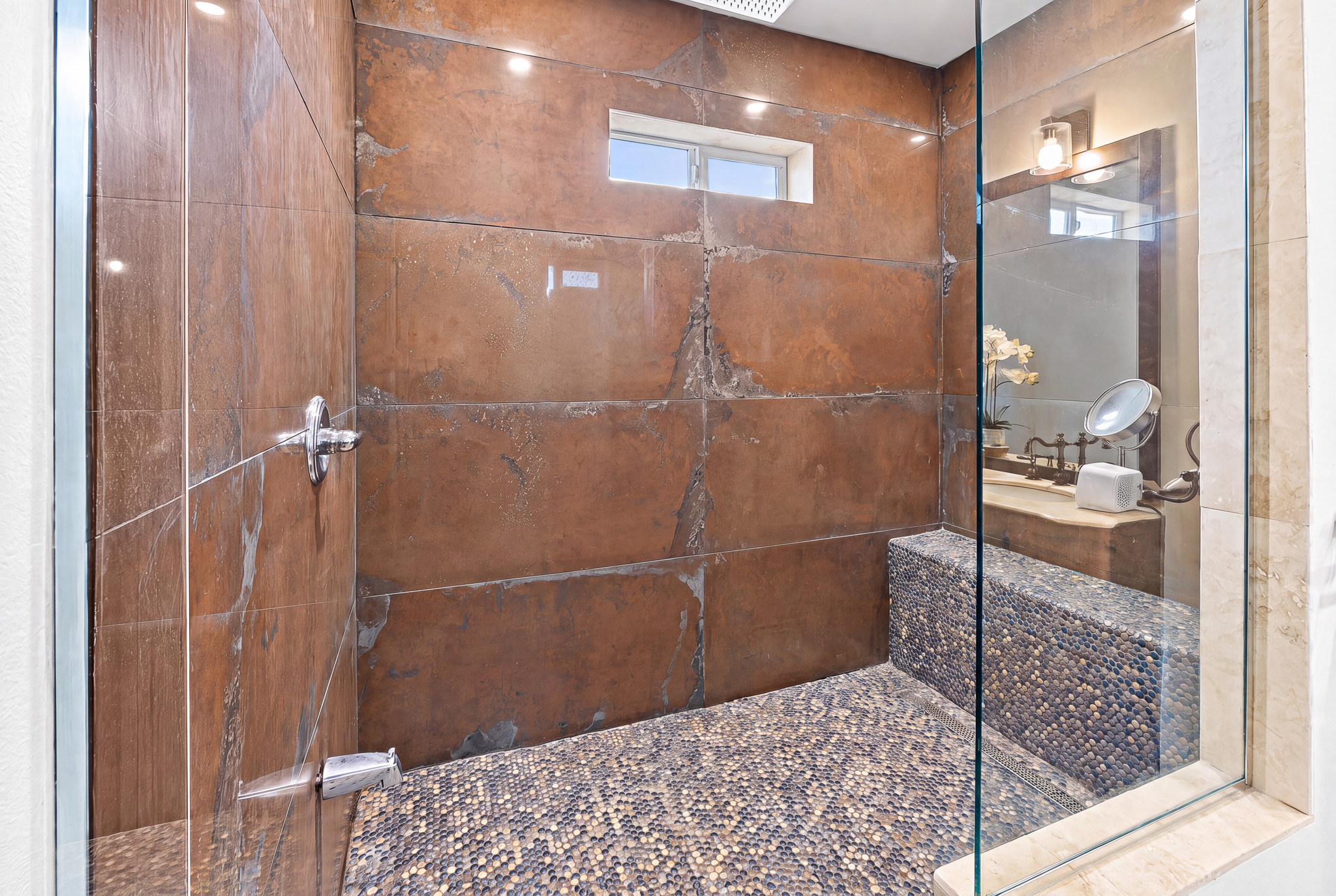 Primary Shower — custom 2023 ranch home on 4 acres in Platteville, Colorado
