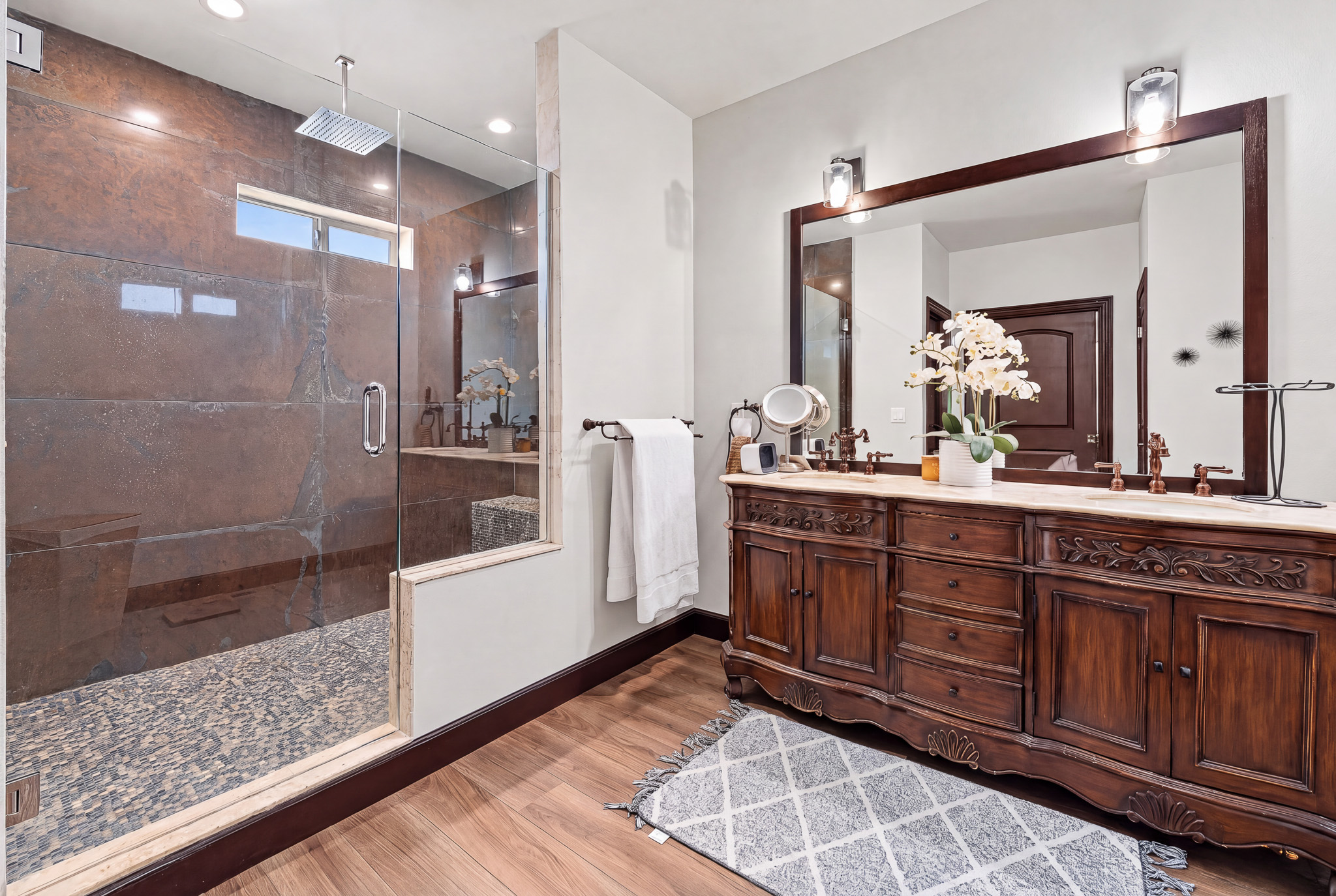 Primary Bathroom — custom 2023 ranch home on 4 acres in Platteville, Colorado