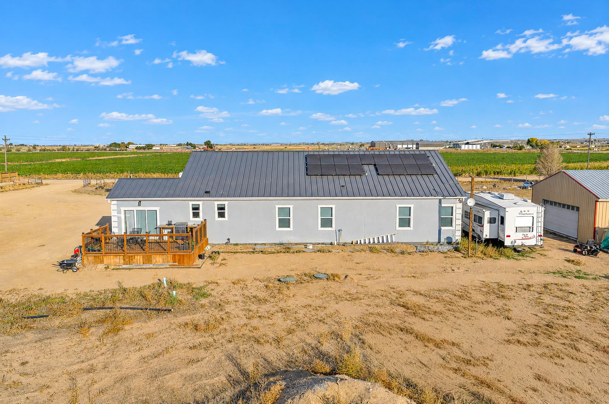 Rear Exterior — custom 2023 ranch home on 4 acres in Platteville, Colorado
