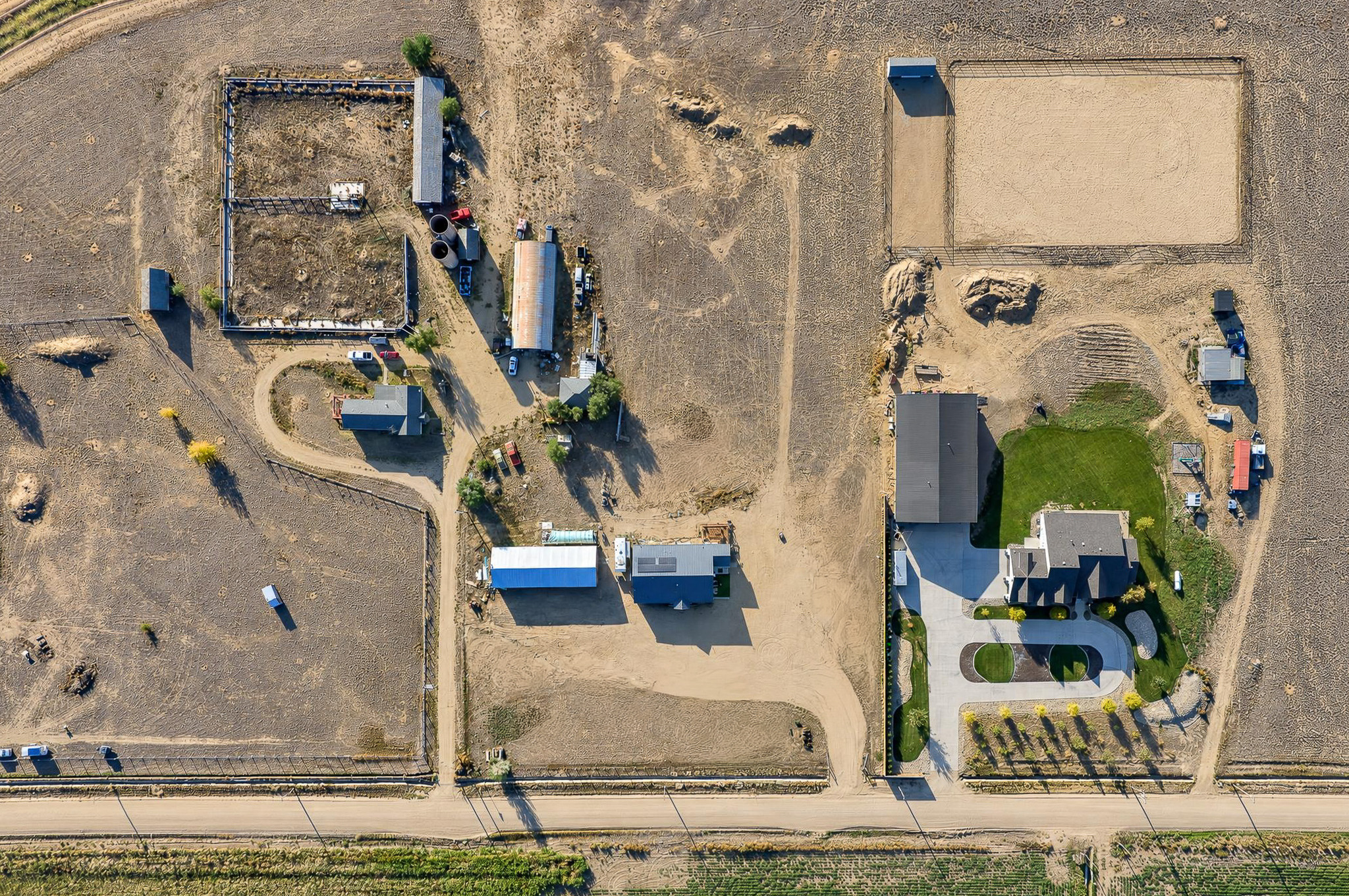 Aerial — Parcel Outline — custom 2023 ranch home on 4 acres in Platteville, Colorado